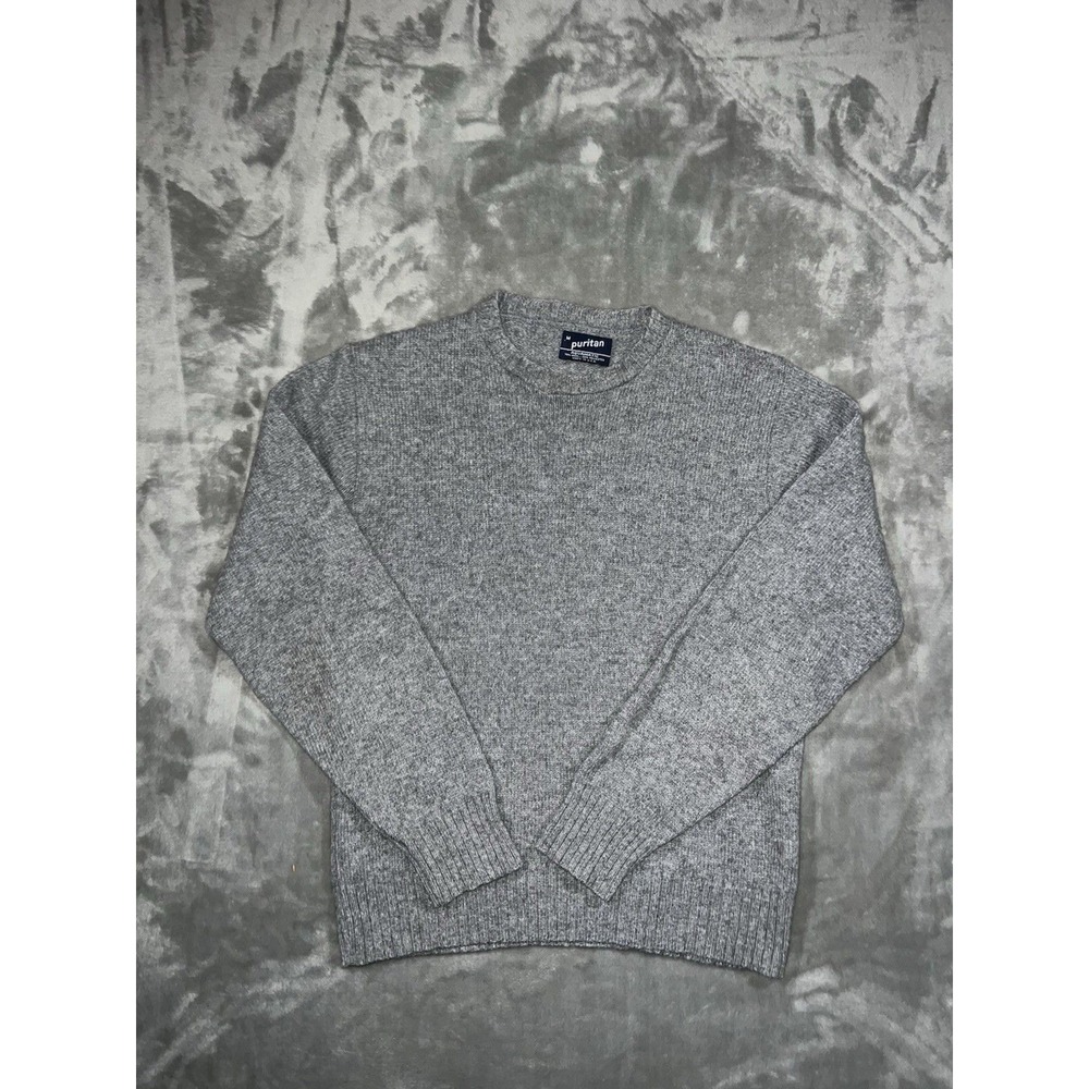 Vintage 70s 80s Puritan Aquamatic Wool Blend Sweater Knit Grey Size M USA Made